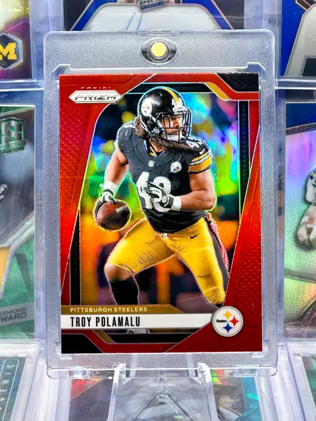 Troy Polamalu 2024 Prizm CASE HIT SSP Retail Red Holo #248 Pittsburgh Steelers