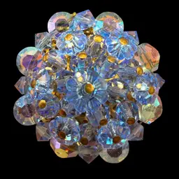 vintage light blue aurora borealis crystal cluster brooch