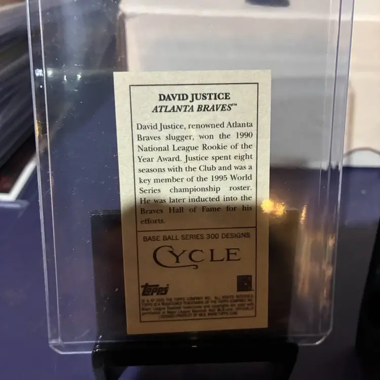 Atlanta Braves 2025 T-205 “Cycle” back David Justice