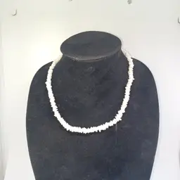 Vintage 3/8" X 18" Genuine Hawaiian White Puka Shell Surfer Necklace