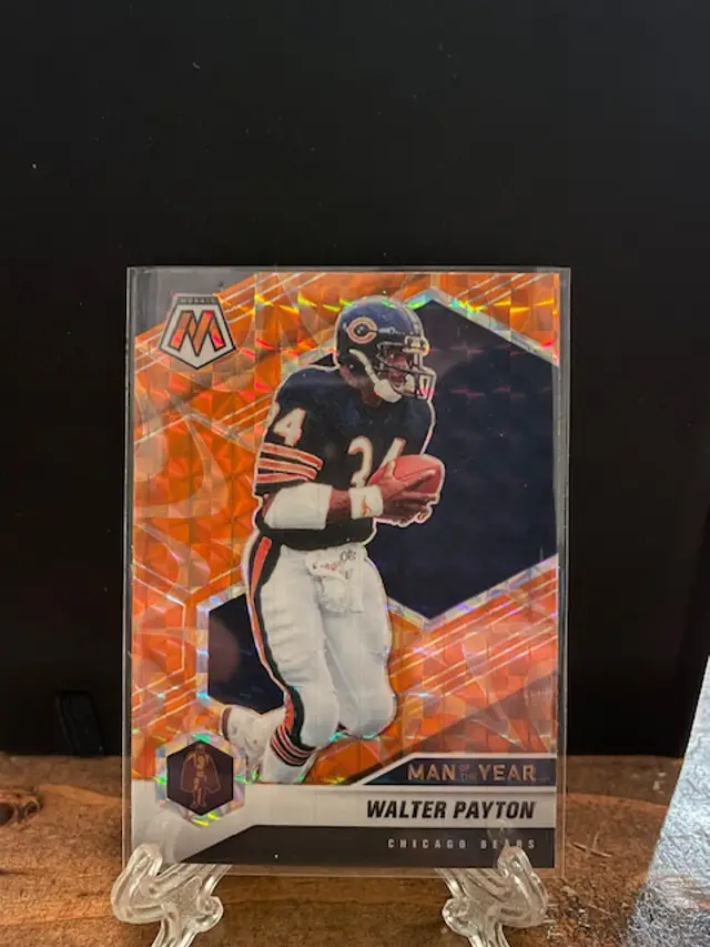 Walter Payton 2021 Panini Mosaic Man of the Year #261 Orange/Blue Color Match - Orange Reactive