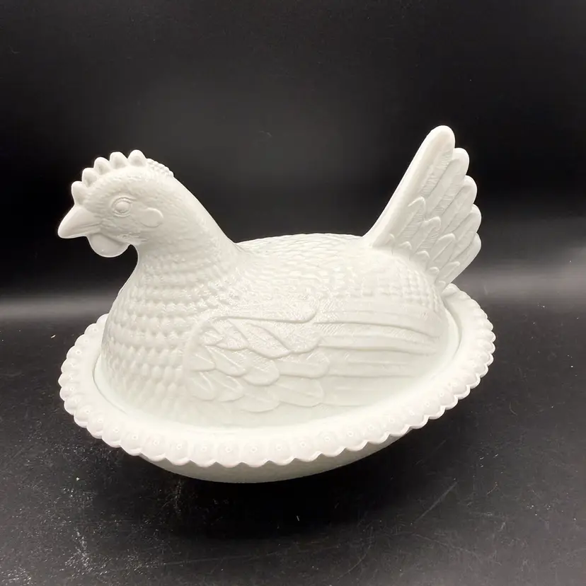 Indiana Milk Glass Hen On Nest