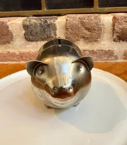 Vintage Nickel-Plated Piggy Bank – AIMOND Pat. Pend.