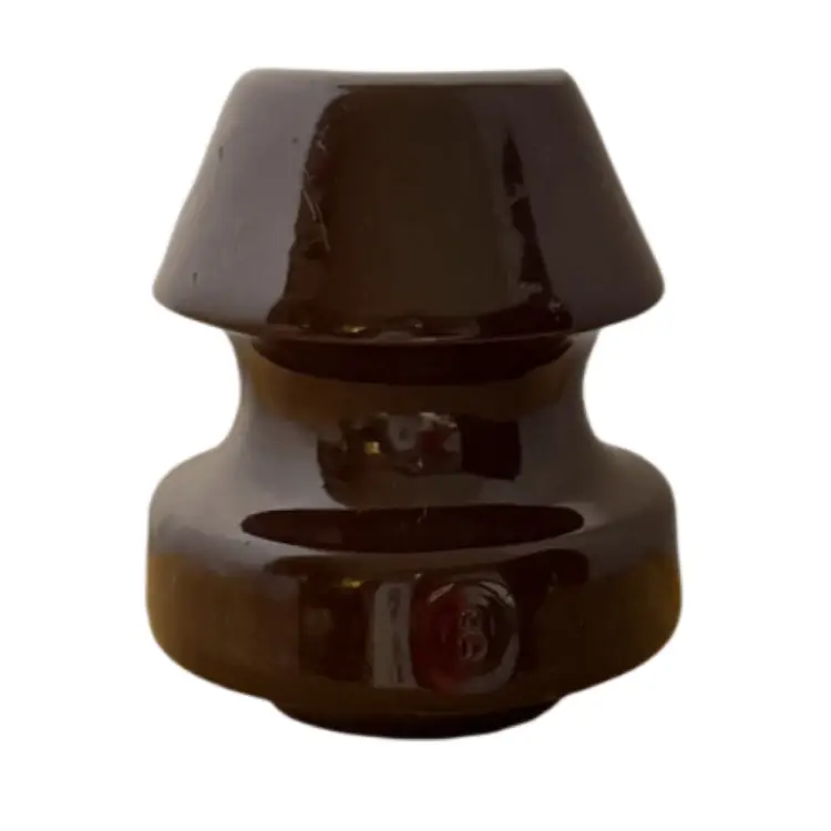 Ohio Brass Company Telephone Pole Insulator Brown Ceramic Porcelain Circle-B Mark Pin-Type
3.75” T x 3” W