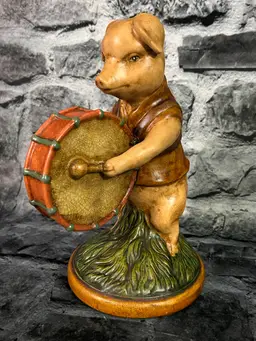 10” Marching Drum Pig Statue