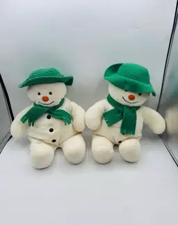 Eden The Snowman Stuffed Plush 10" Raymond Briggs Stuffed Set Of Two