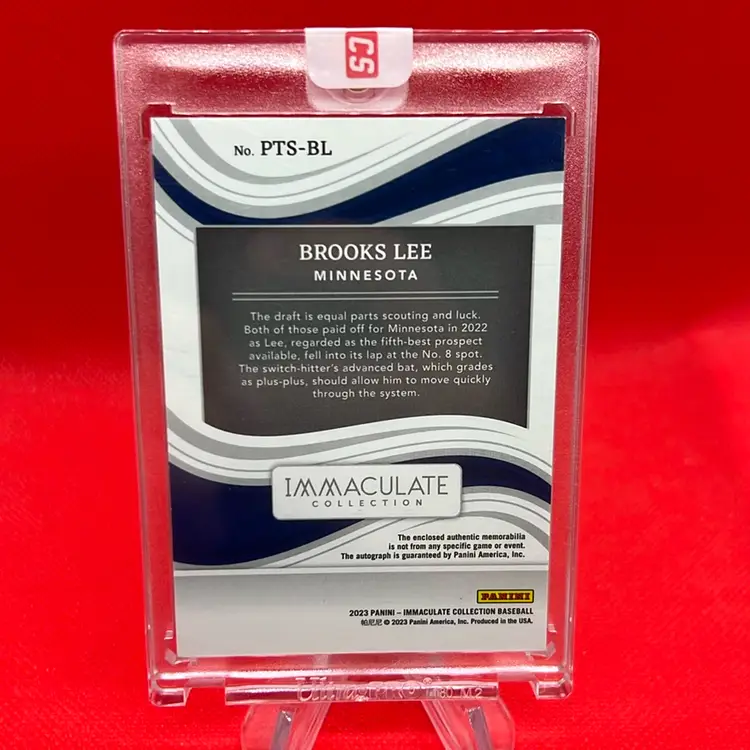 Brooks Lee 2023 Panini Immaculate Baseball Triple Relic On Card Auto /49 Minnesota Twins