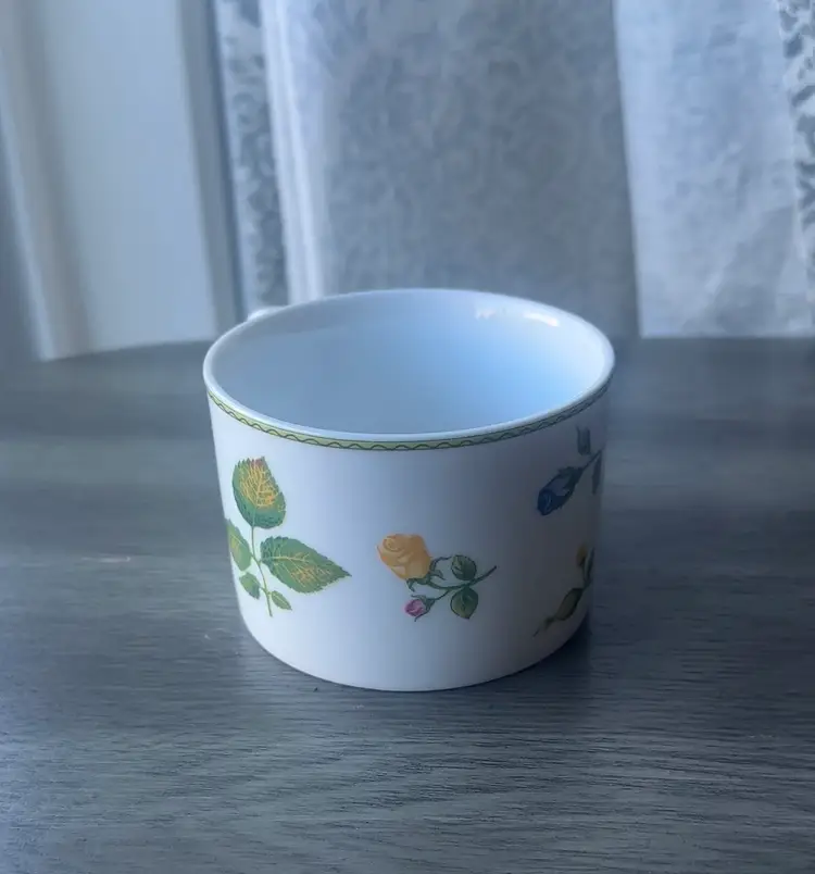 Set Of 8 Studio Nova English Garden Patterned Porcelain Tea Cups