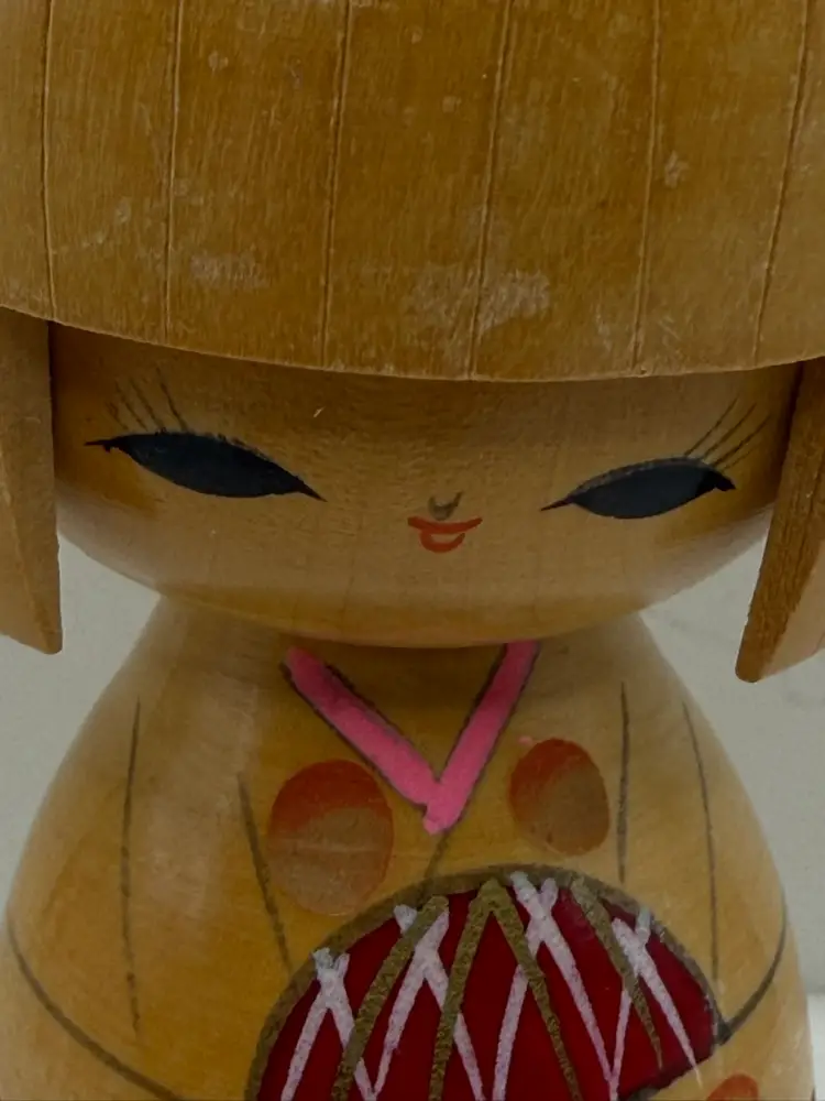 Hand Carved Kokeshi Doll 6.5”