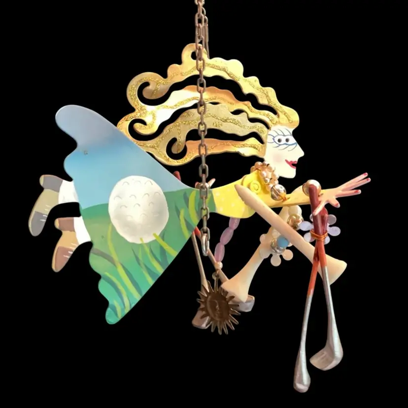 Karen Rossi Whimsical Flights Vintage Golfer Ornament