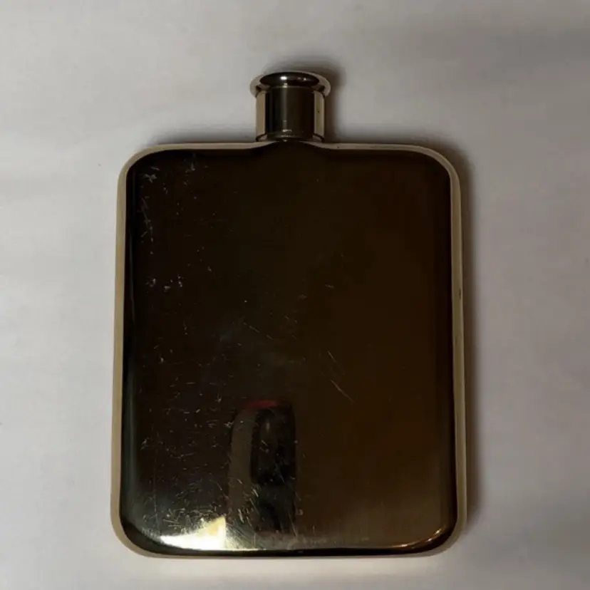 Viski Stainless Steel PocketFlask Gold Plated Finish Leakproof