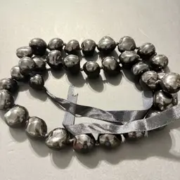Large Black Beads Necklace