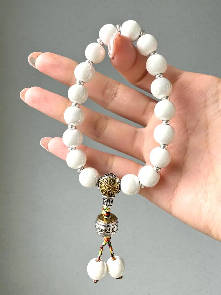 White Buddha Stones Incense Ash Liuli Glass