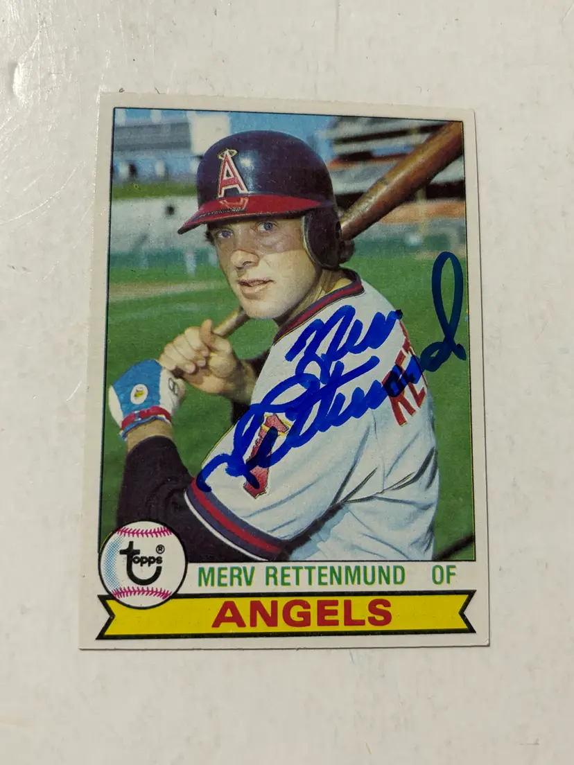 1979 Topps # 48 Merv Rettenmund, California Angels Signed Vintage