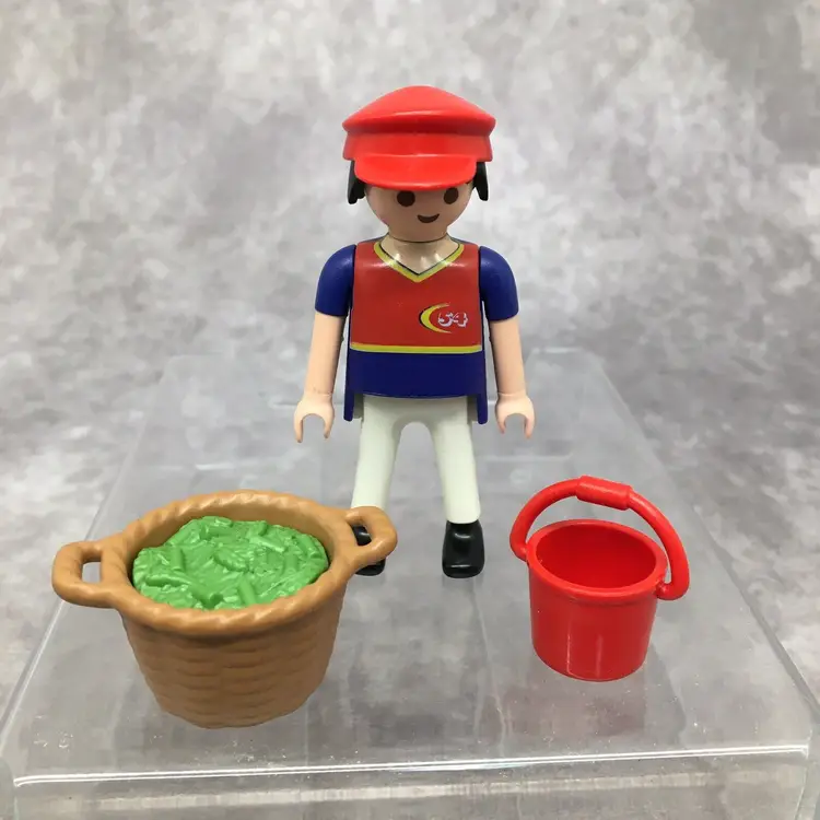 Playmobil Animal Caretaker w/Food Basket & Water Bucket