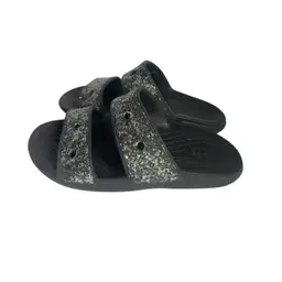 Crocks Girls Size 13 Iconic Comfort Glitter Slip On Sandals