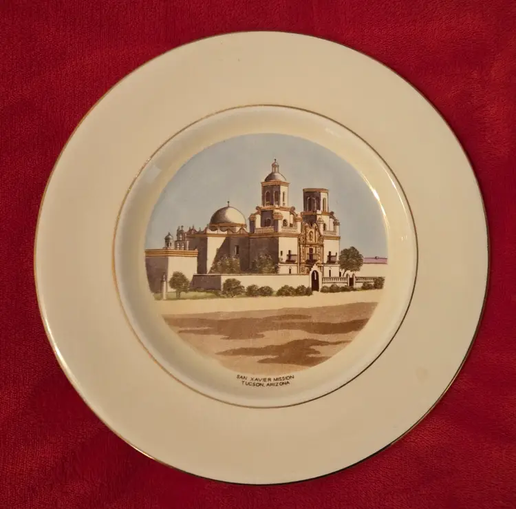 Staffordshire Royal Winton San Xavier Mission Tucson Arizona Plate Jonroth