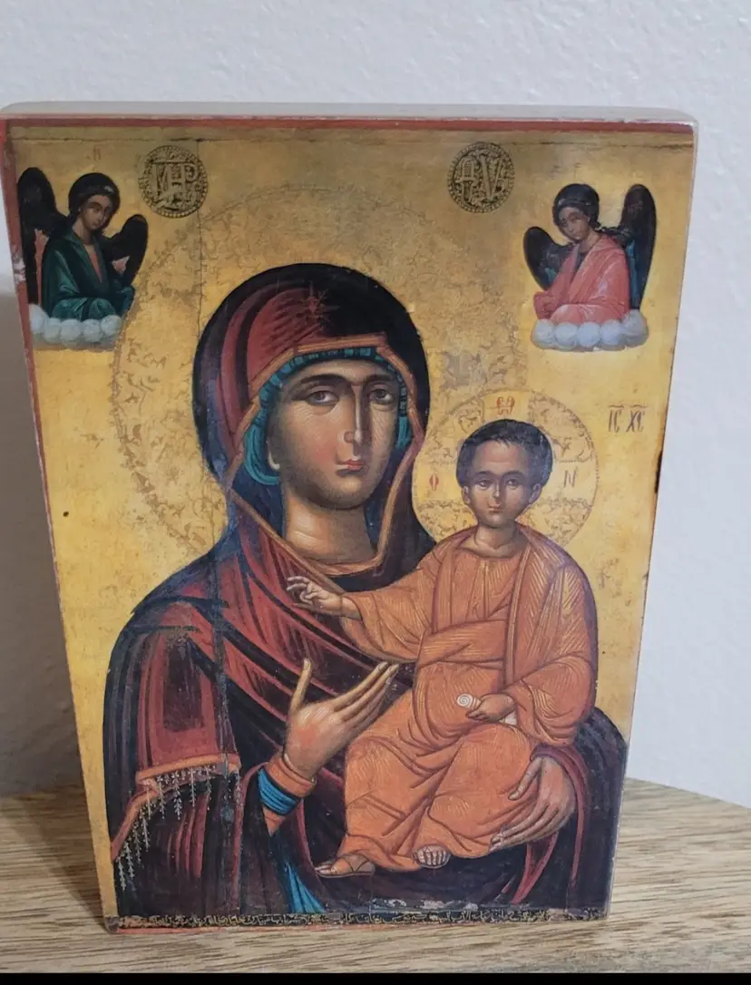 Wall Plaque Mother Mary & Jesus Orthodox 5 x4