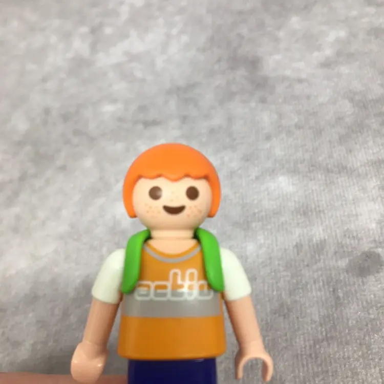 Playmobil Child w/Freckles & Backpack- School Child Figure