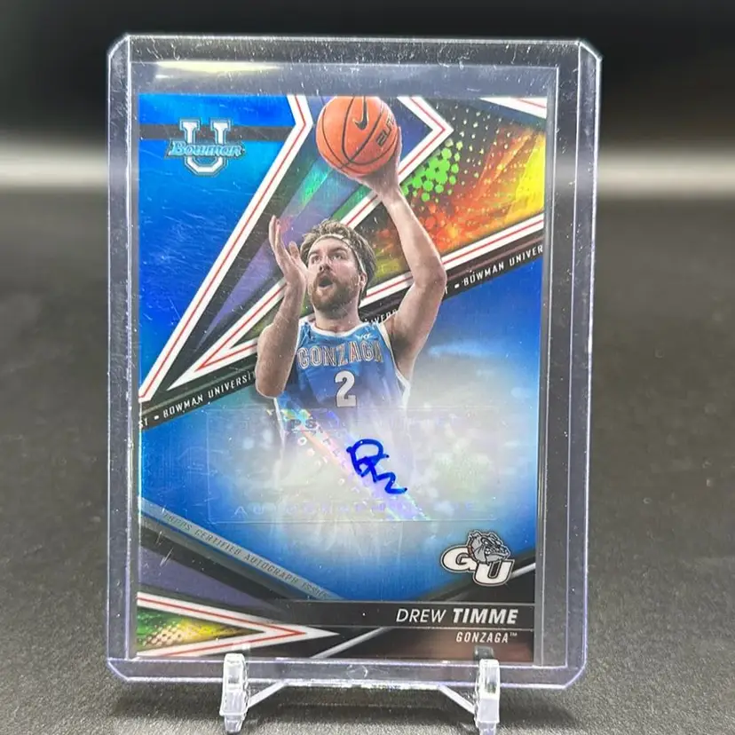 Drew Timme 2023 Bowman Chrome U Auto Blue /150 Gonzaga Bulldogs
