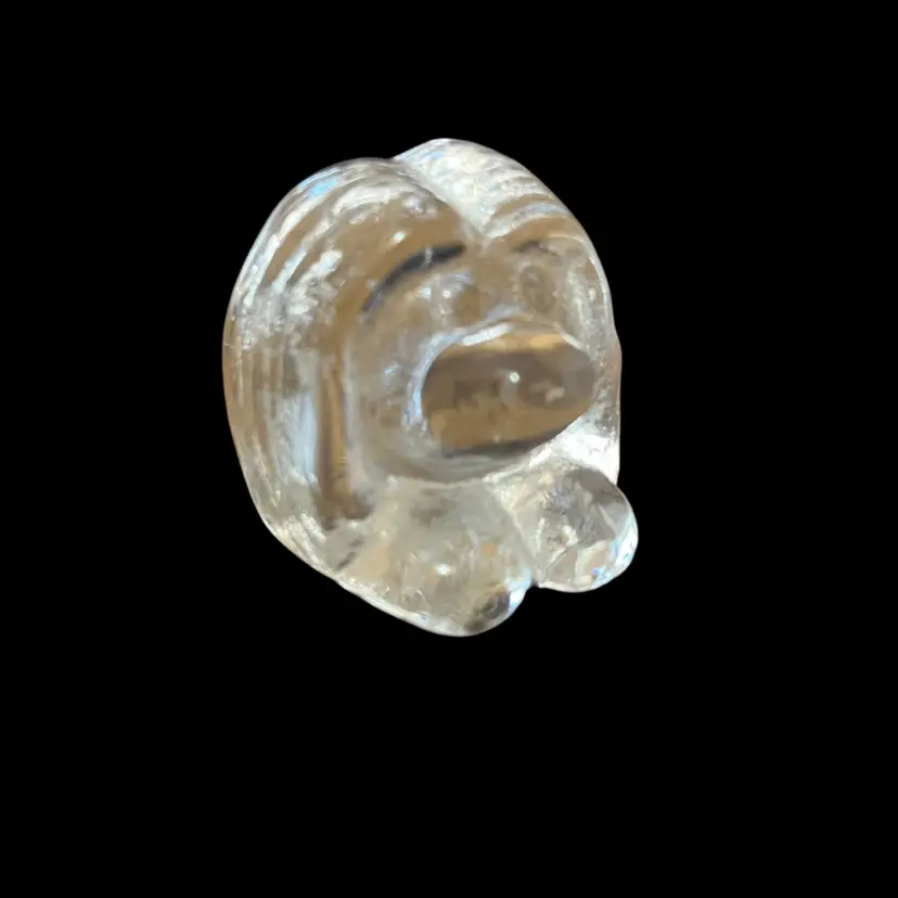 1970s Berdala Glasbruk Swedish Clear Glass Troll-Peter Johansson