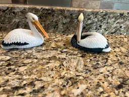 Pelican Figurines 2-Pack Wood Resin 4-inch Fort Myers Florida 1970’s