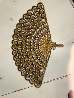 Vintage 1980 Burwood Homco Resin Wall Fan 21"x13.5" Coastal Boho Decor