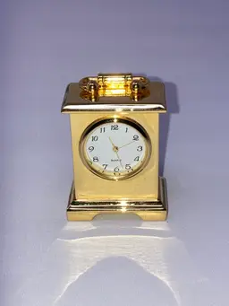 Miniature Quartz Clock Working (1 3/4” Tall Just Over 1 1/4” Wide)