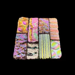 Large fused dichroic glass pendant featuring a mosaic pattern