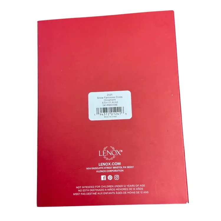Lenox Snow Fantasies Cross Ornament