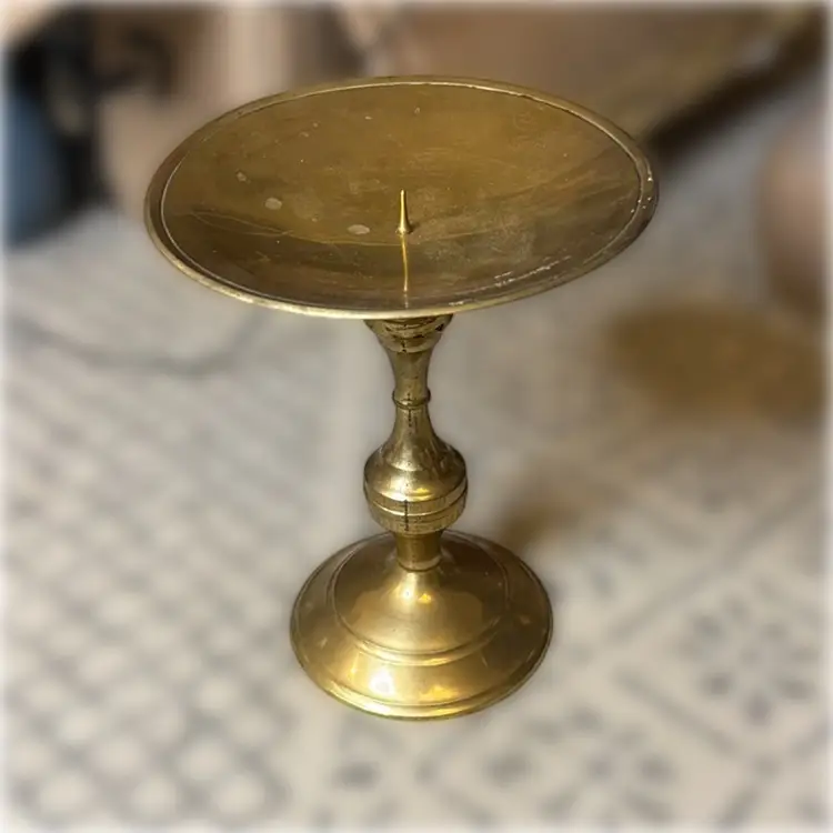 Vintage 8” Solid Brass Candle Pedestal