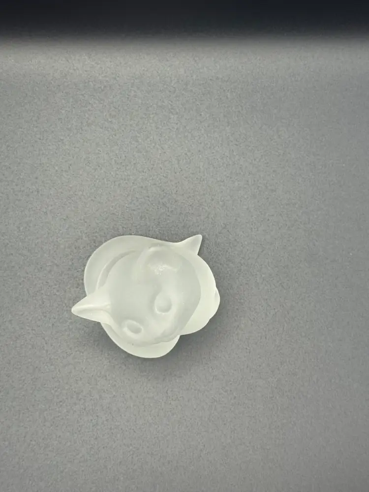 Small Frosted Lead Crystal Cat Figurine / Paperweight 2”