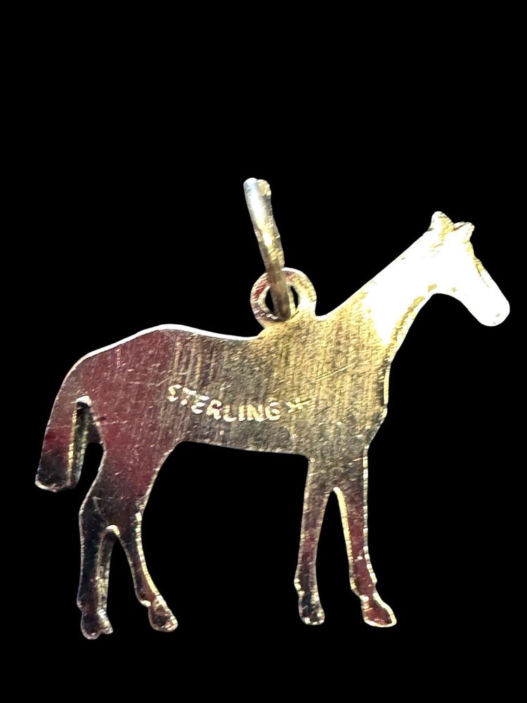 Vintage Sterling Silver Charm Pendant Horse 5/8” x 3/4” - Tested 3x