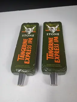 Set of 2 Stone Brewing Company Tangerine Express IPA 8 in Beer Tap Pull Handle