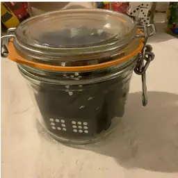 Hermetic Jar Wood Black Dominos