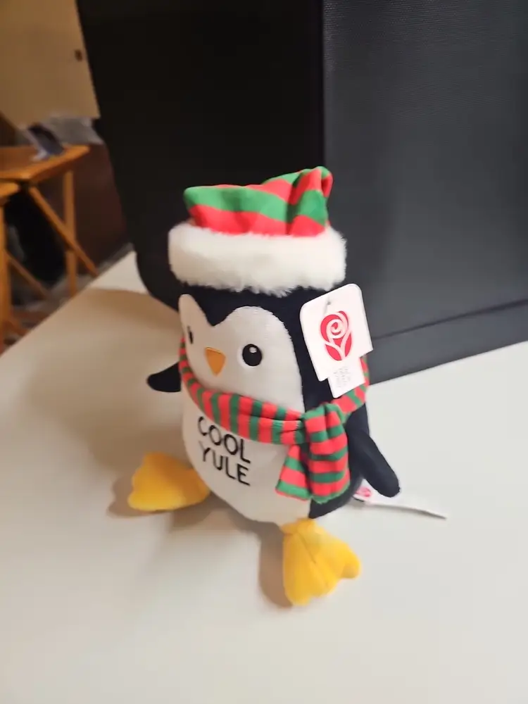 American Greetings Cool Yule Penguin Plush 8” Stuffed Animal Christmas Holiday