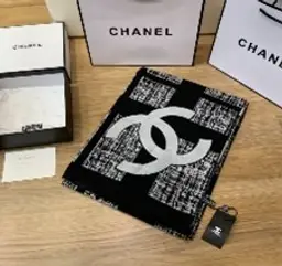 Woven Statement Scarf – Black & Ivory Graphic Design