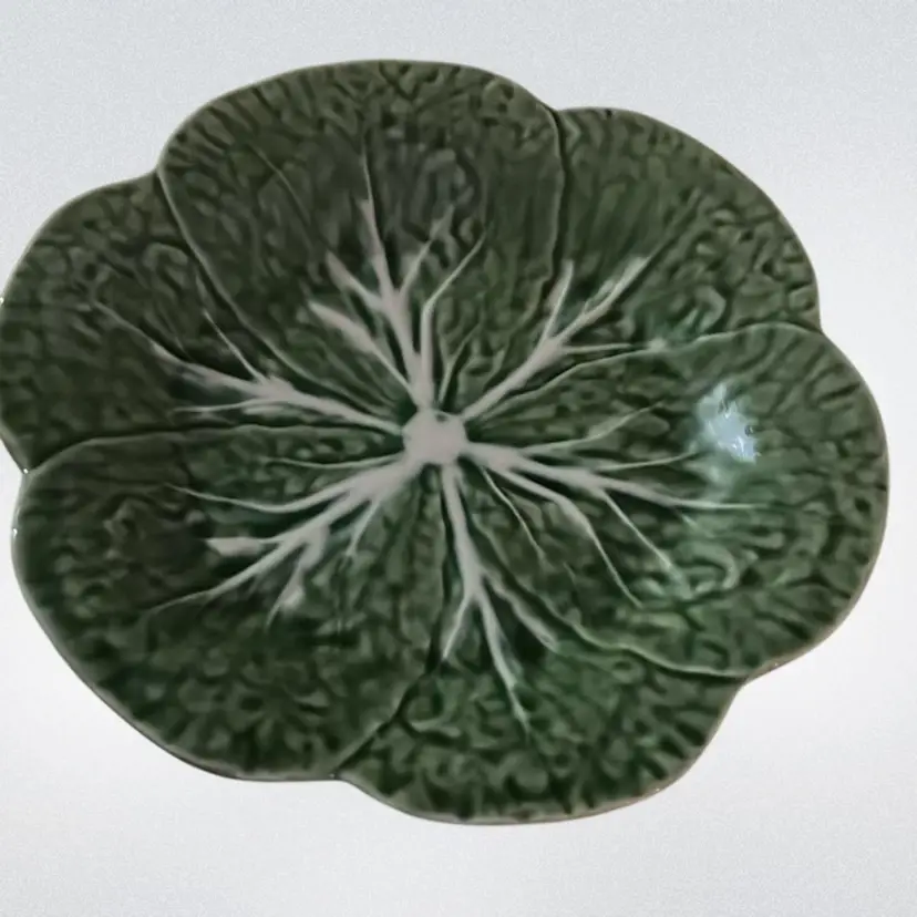 Bordallo Pinheiro Portugal Green Salad Plate 9 ½” No Chips Or Cracks Original Sticker And Stamp