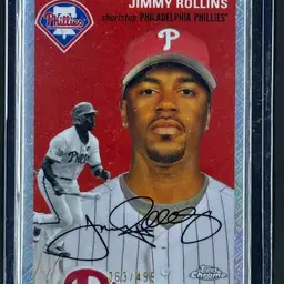 2023 Topps Chrome #417 Platinum Anniversary Topps Refractor /499 Jimmy Rollins Phillies