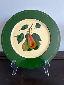 Vintage Mid-Century Lacquerware Charger with Hand-Painted Fruit Motif – Italian Style Decorative Tray- Wall Decor
