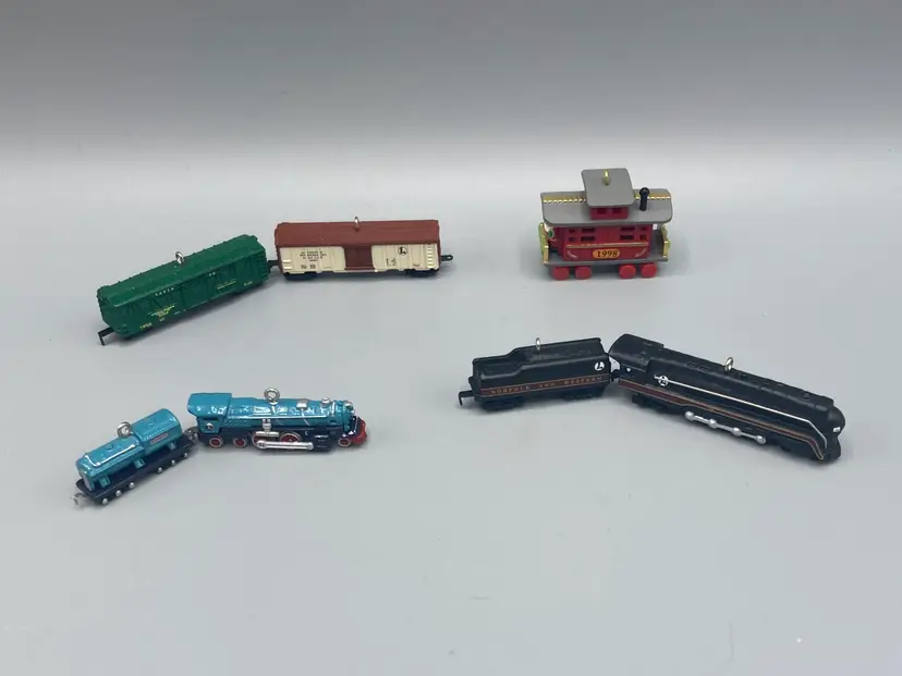 Vintage Miniature Hallmark Keepsake Ornaments - Trains - set of 4