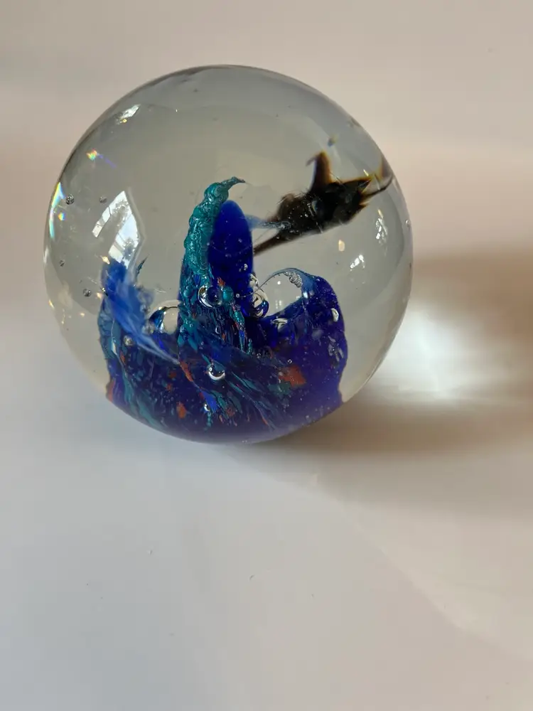 Vintage Glass Paperweight- 3.5”