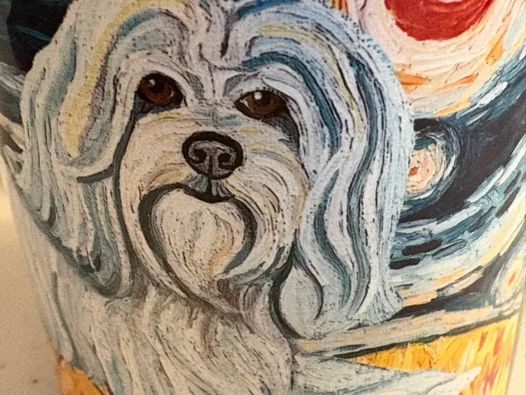 Set Of 4 Havanese Van Growl Ceramic Mugs By Kish Serrano