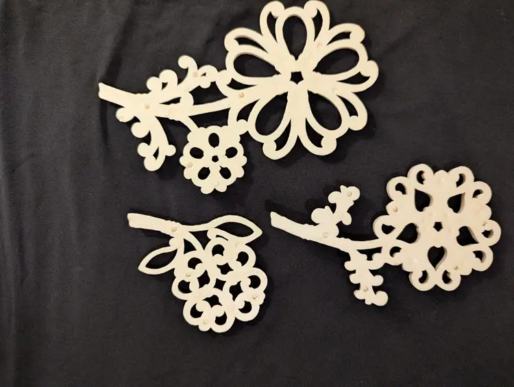 1978 Homco Set of 3 White Resin Flower Wall Decor ( 2 sets available)