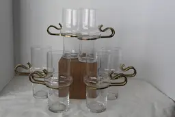 6 Orrefors Swedish Irish Coffee Hot And Cold 1970’s Glasses. Really cool