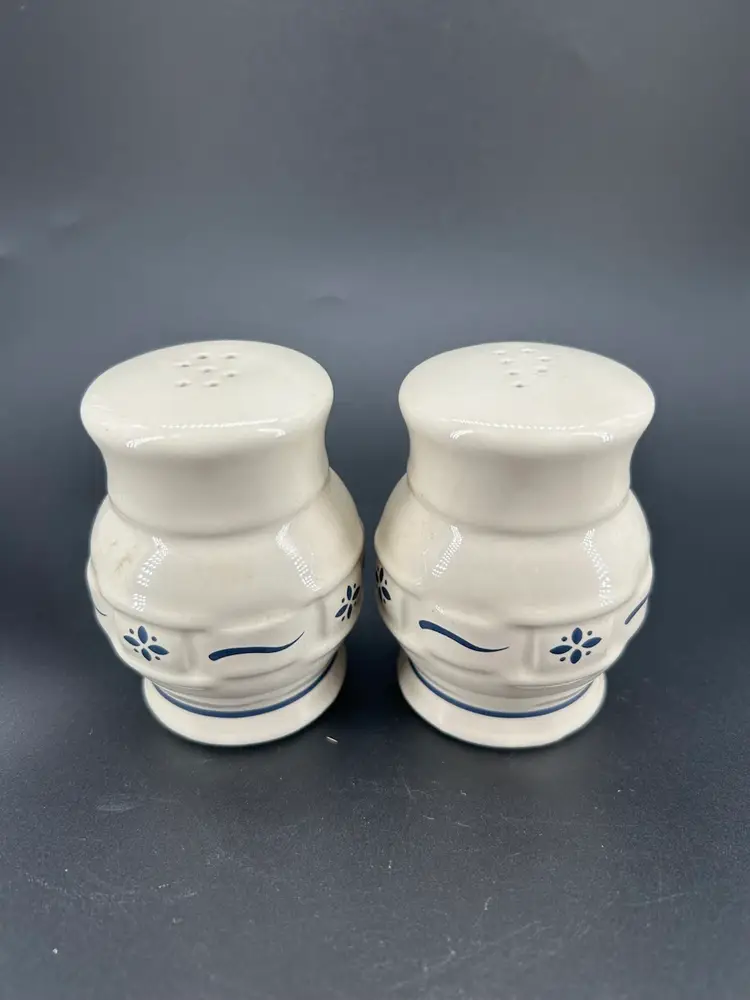 VINTAGE LONGABERGER SALT AND PEPPER SHAKERS