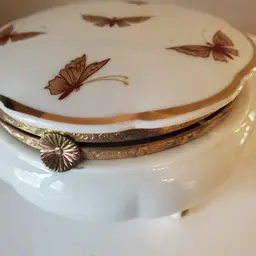 Andrea by Sadek Porcelain Butterfly Trinket Box