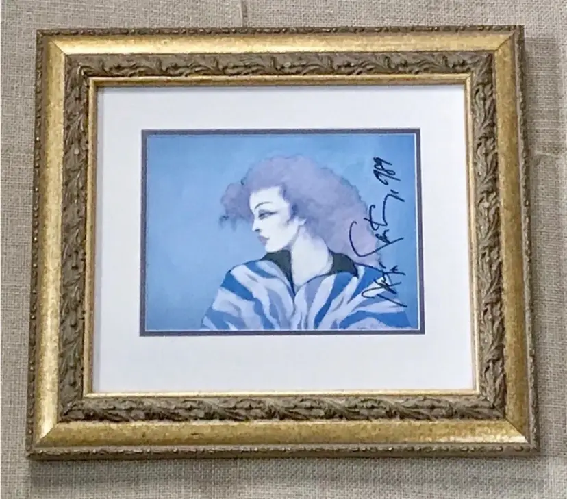 Vintage Signed Ramon Santiago Serenity Art Print Ornate Frame Eclectic Fantasy