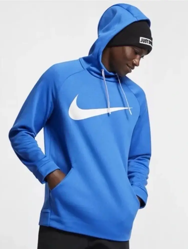Nike Dri-Fit Big Center Swoosh Hoodie Royal Blue Mens XL Sweatshirt Training