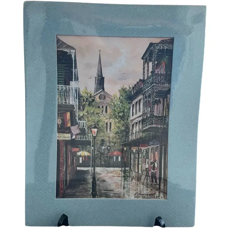 #01 Ken Engelhardt - Pair of New Orleans Prints – “Orleans Street” (1987) & “St. Peter Street” – Matted 8.5”×11”